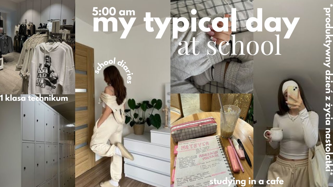 m&oacute;j typowy dzień w szkole | school diaries vlog *nauka, wczesne wstawanie & szkolne grwm*