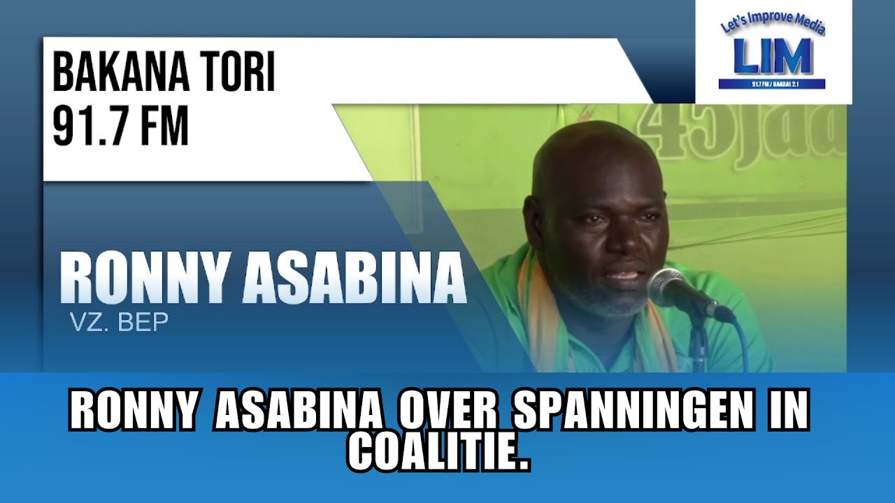 BT VRIJDAG 16 JAN 2026 || RONNY ASABINA OVER SPANNINGEN IN COALITIE