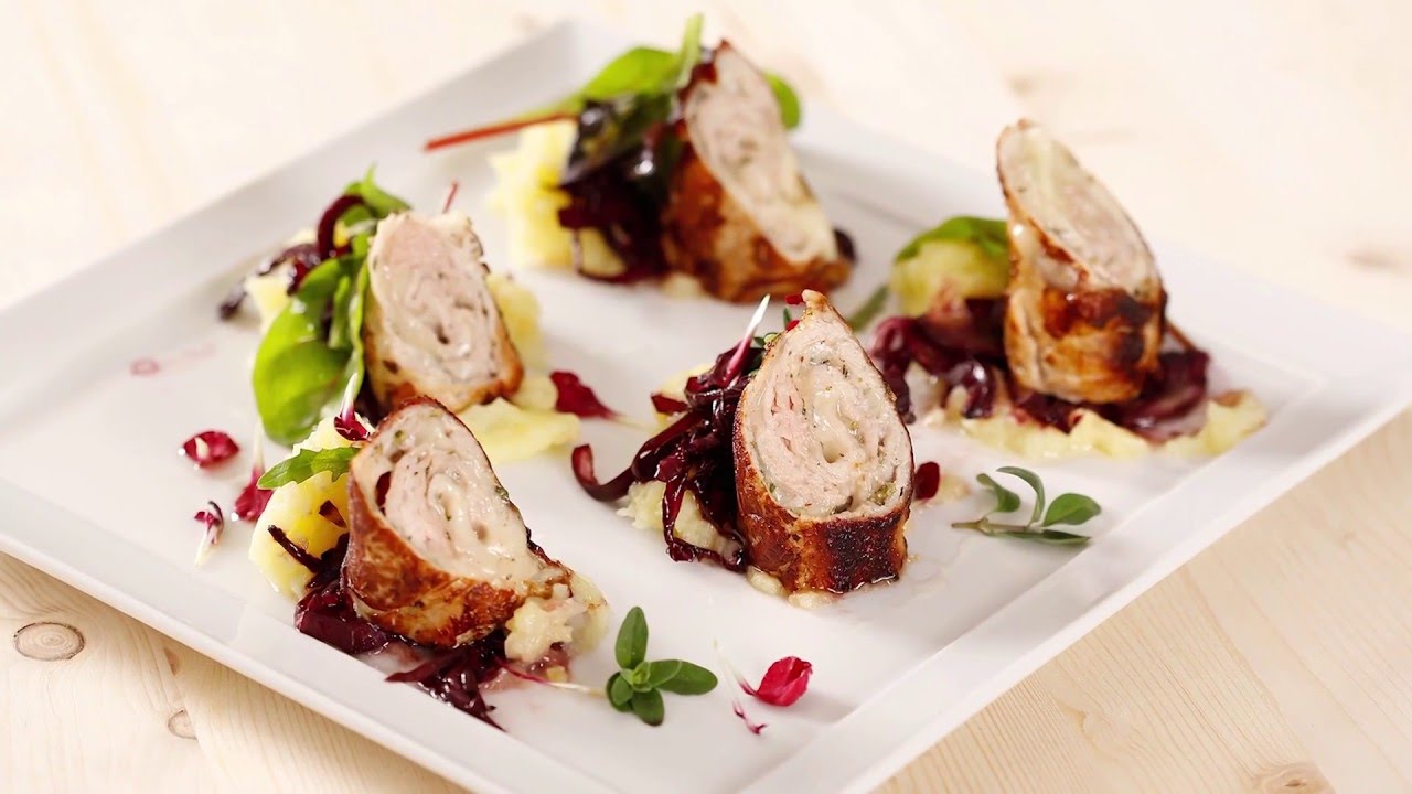 Banderillas di vitello con asiago e crema di patate | Chef Riccardo Cominardi | Saporie