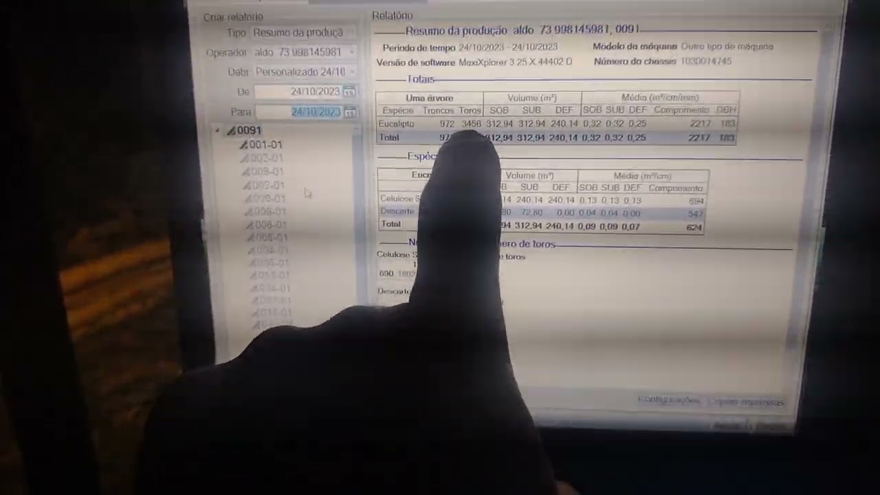 83 como puxar relatório de produção de dias anteriores no Max Explore komatsu