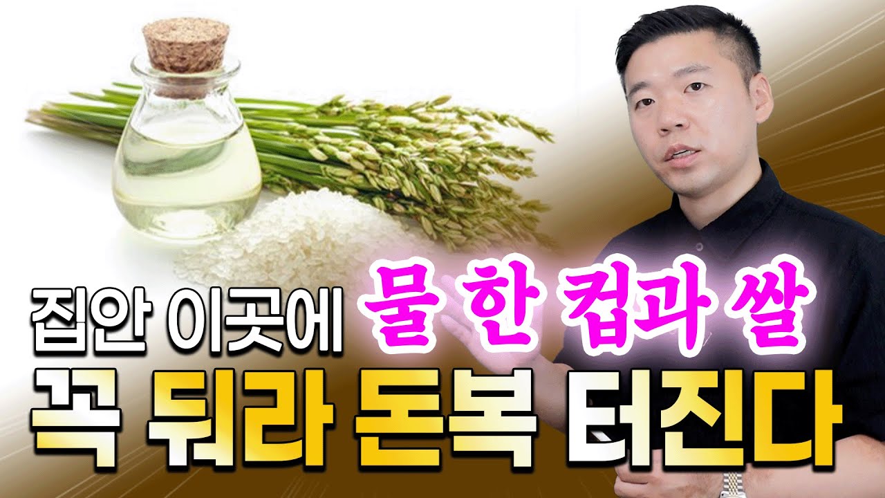 집안 이곳에 물 한컵과 쌀 두세요. 진짜 재물운 쏟아집니다.