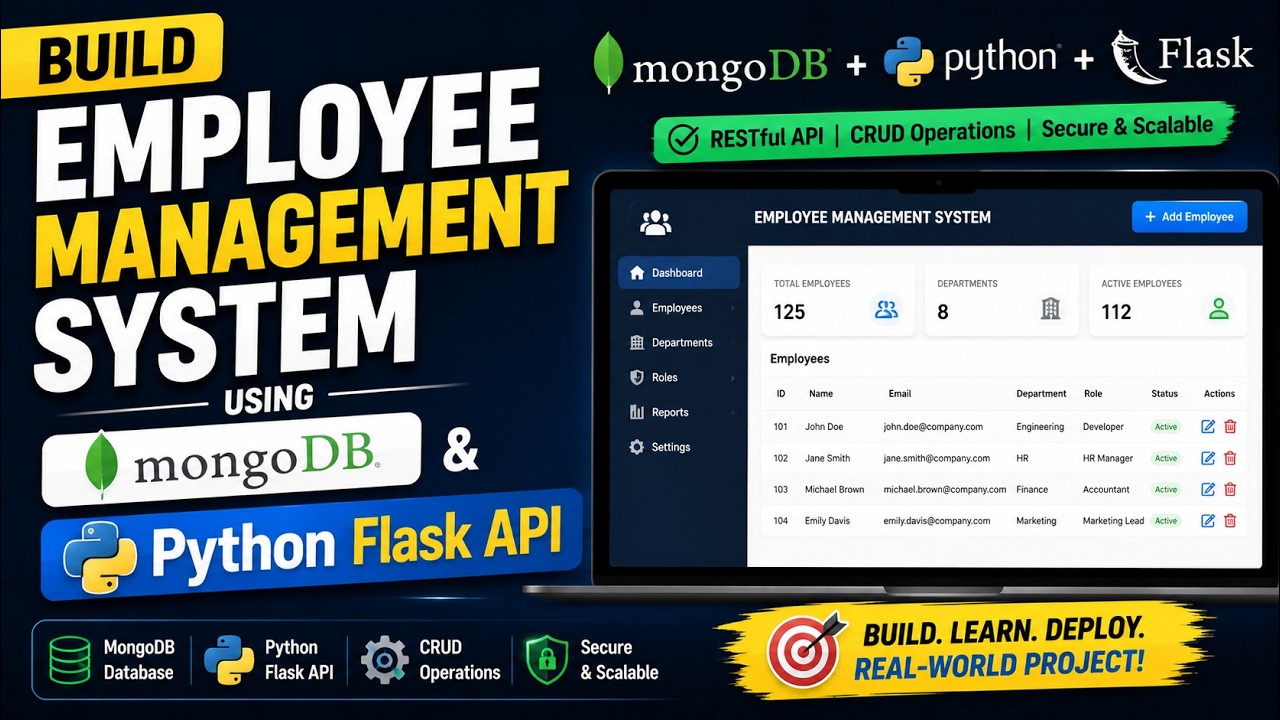 Developing Employee Management System API Suite | Python Flask | Mongo DB | CRUD Operations