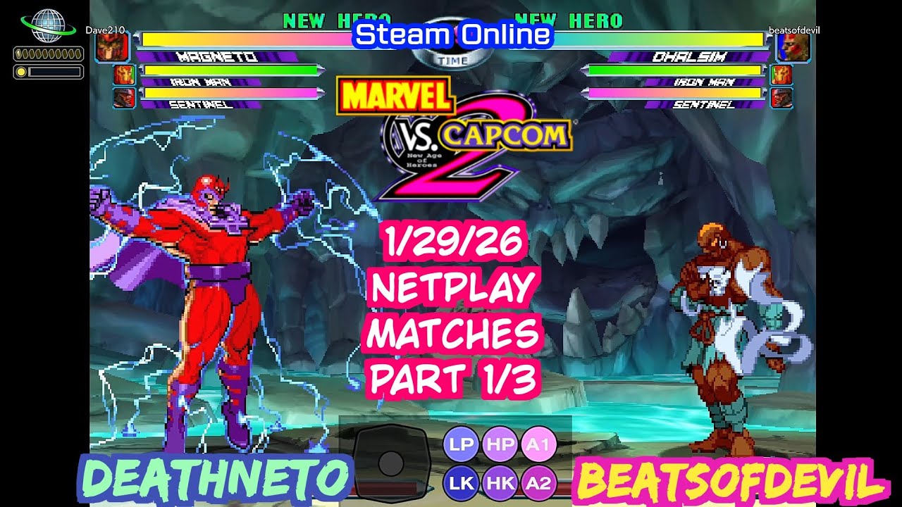 MvC2 Dhalsim BeatsofDevil vs Deathneto 1/29/26 part 1 of 3 Steam Netplay