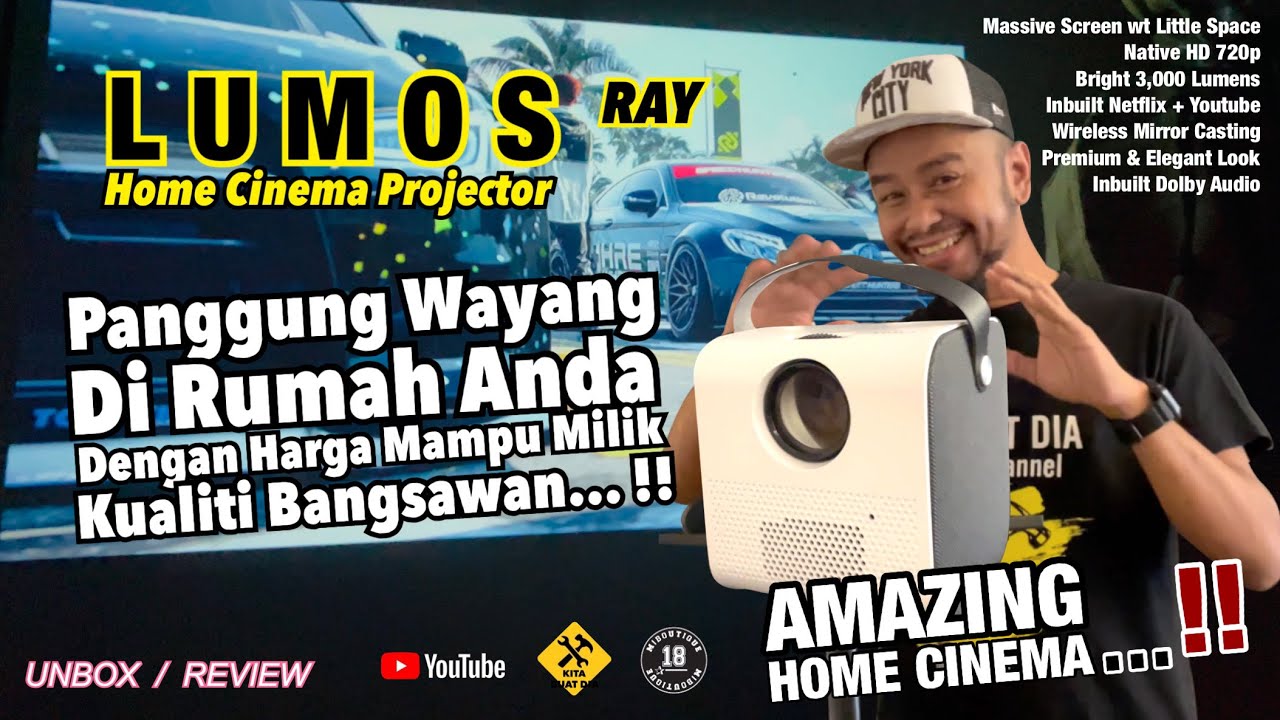CINEMA PROJECTOR MURAH & BERKUALITI | Lumos Ray Home Cinema Projector