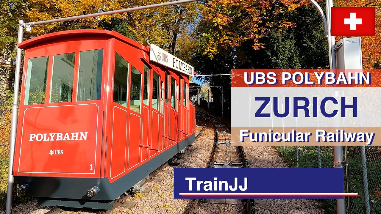 🇨🇭 4K UBS Polybahn - Zurich Switzerland | Funicular railway | &ldquo;Polyb&auml;hnli&rdquo; Standseilbahn Schweiz