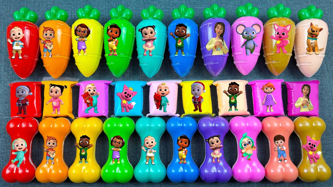 Cocomelon Slime💫Collecting All the Secret Slime! Fun with JJ & Pinkfong in Carrot, Bones, Bags Mix