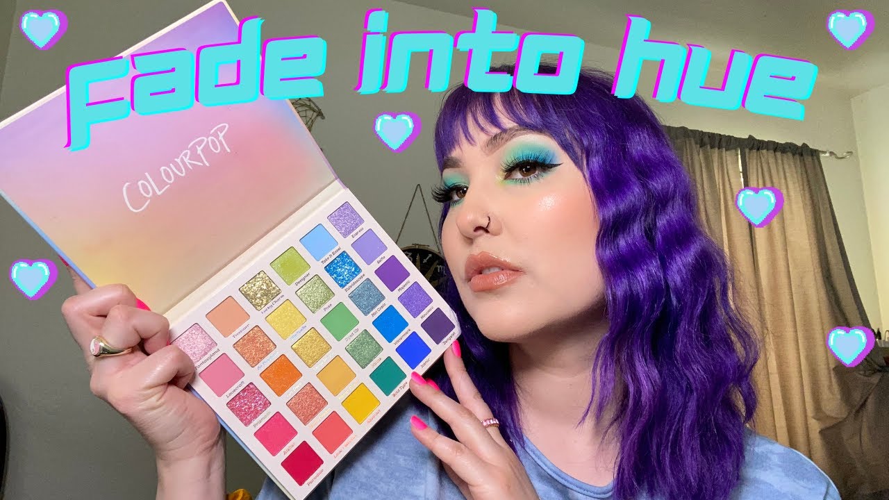 COLOURPOP FADE INTO HUE PALETTE REVIEW / FIRST IMPRESSIONS & SWATCHES / BLUE & GREEN MAKEUP TUTORIAL