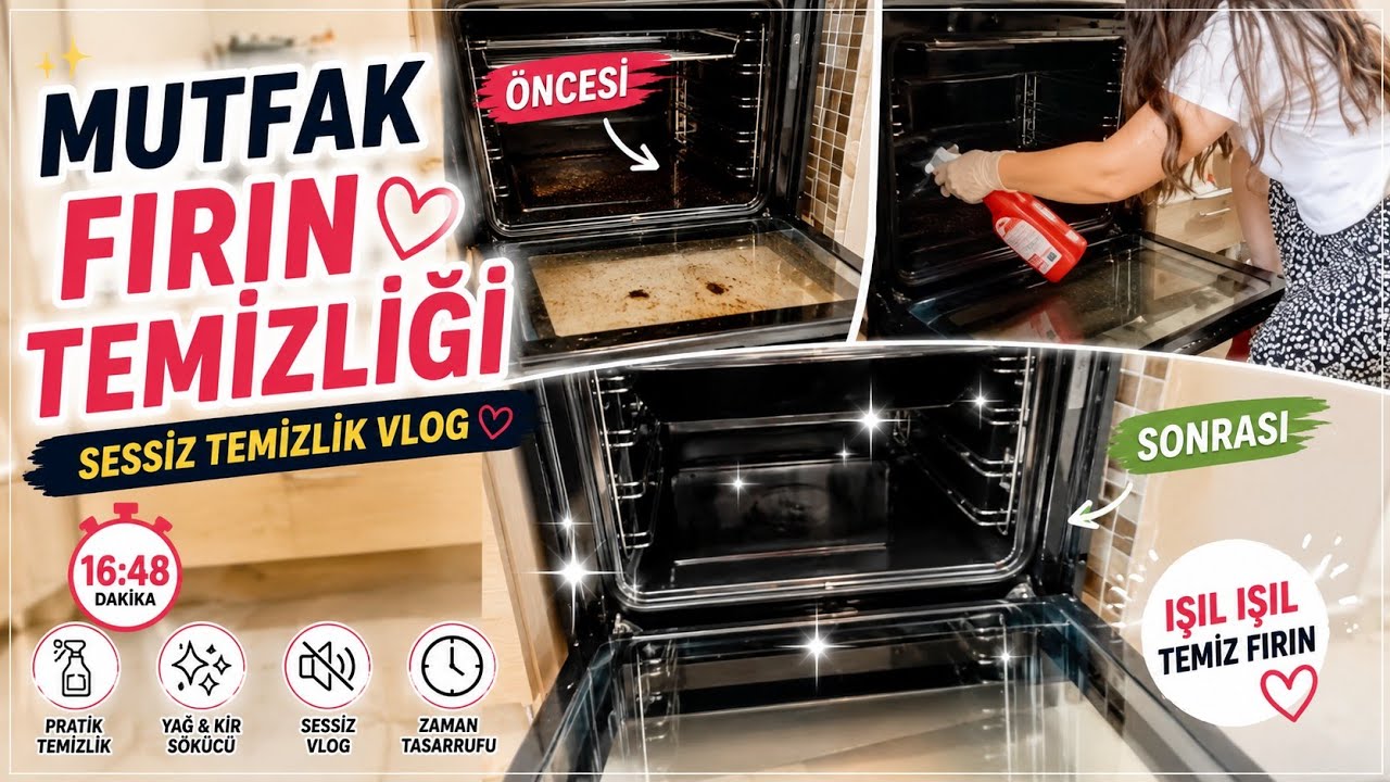 Mutfak Fırın Temizliği⁉️ | Sessiz Temizlik Vlog |✅ Fırın Temizliği | 🌺Ocak Temizliği | Temizlik Vlog