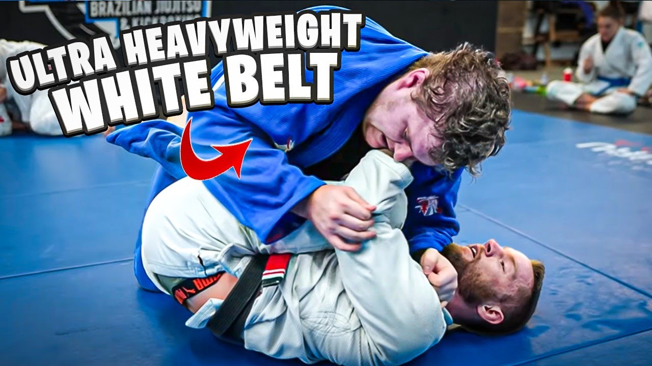 100lb+ Weight Difference... Black Belt Vs White Belt | BJJ Rolling Commentary