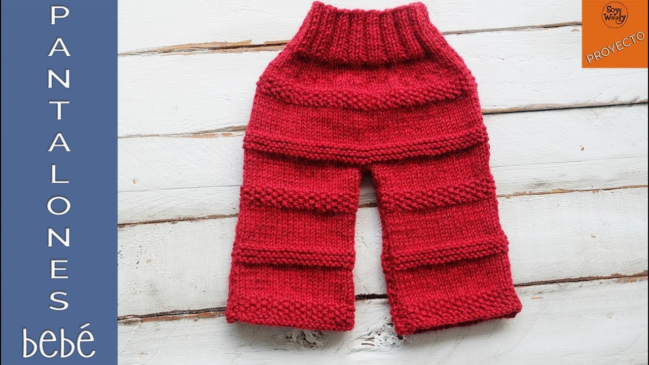 Pantalones de bebé tejidos en dos agujas (1-3 ó 4 meses) Soy Woolly