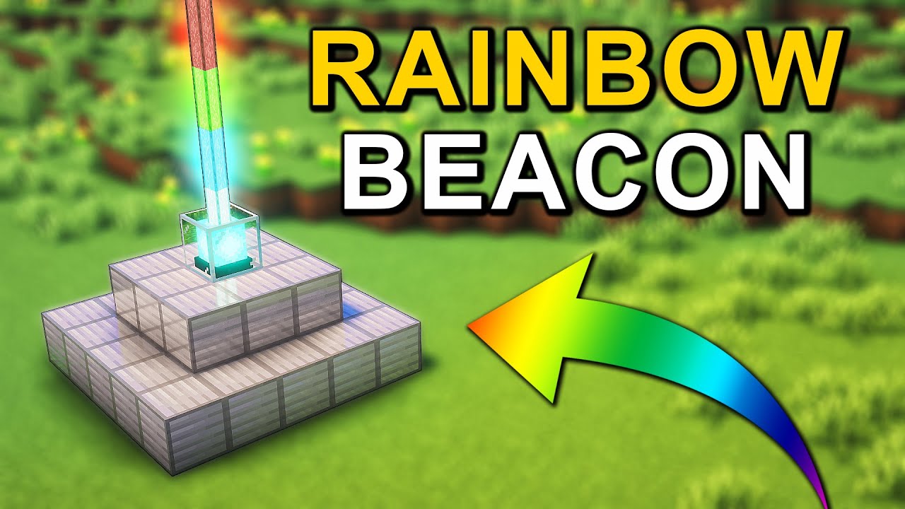 How to Make a Rainbow Beacon in Minecraft! (Tutorial)