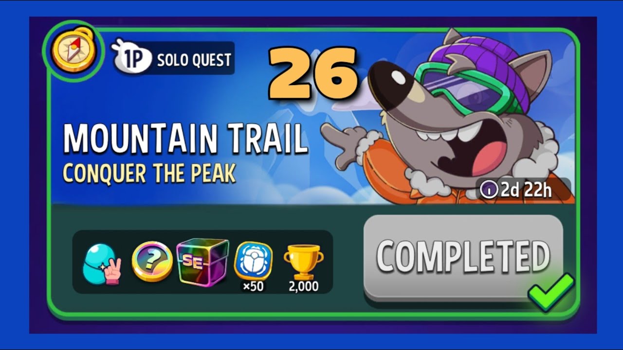 Mountain trail solo challenge|solo quest 26| match masters