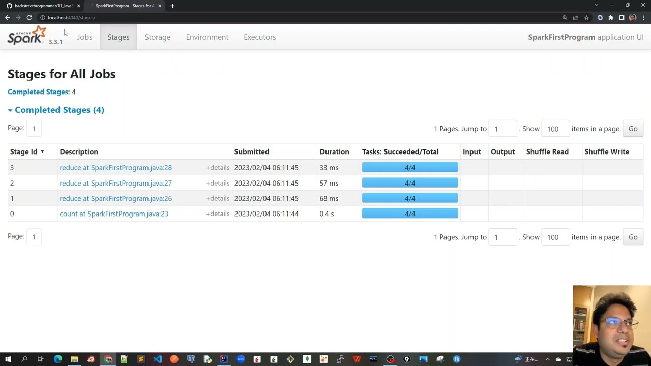 21 - Spark Web UI - Stages, Storage and Environment tabs