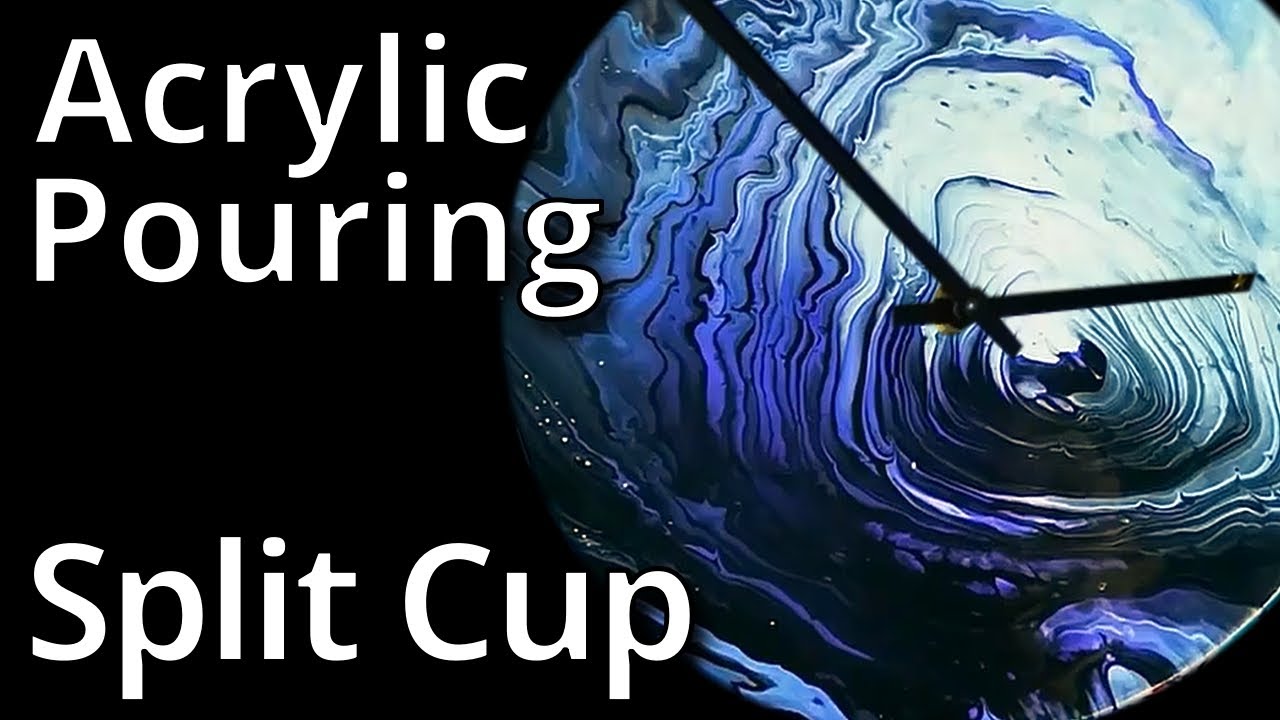#25 Split Cup Galaxy Acrylic Paint Pour on a Cake Board / Making a Clock / Inspired by Julie Cutts