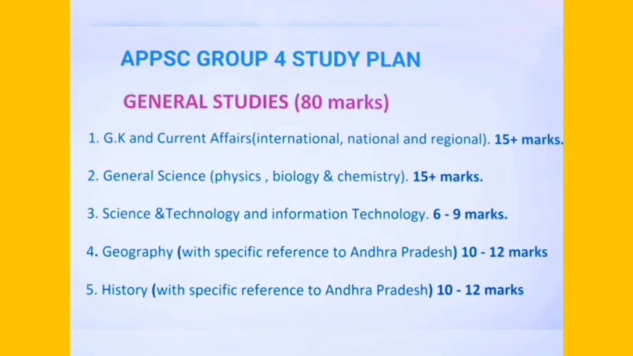 APPSC GROUP 4 study plan and syllabus#appsc#appsc group 4 syllabus#appscgroup4preparation