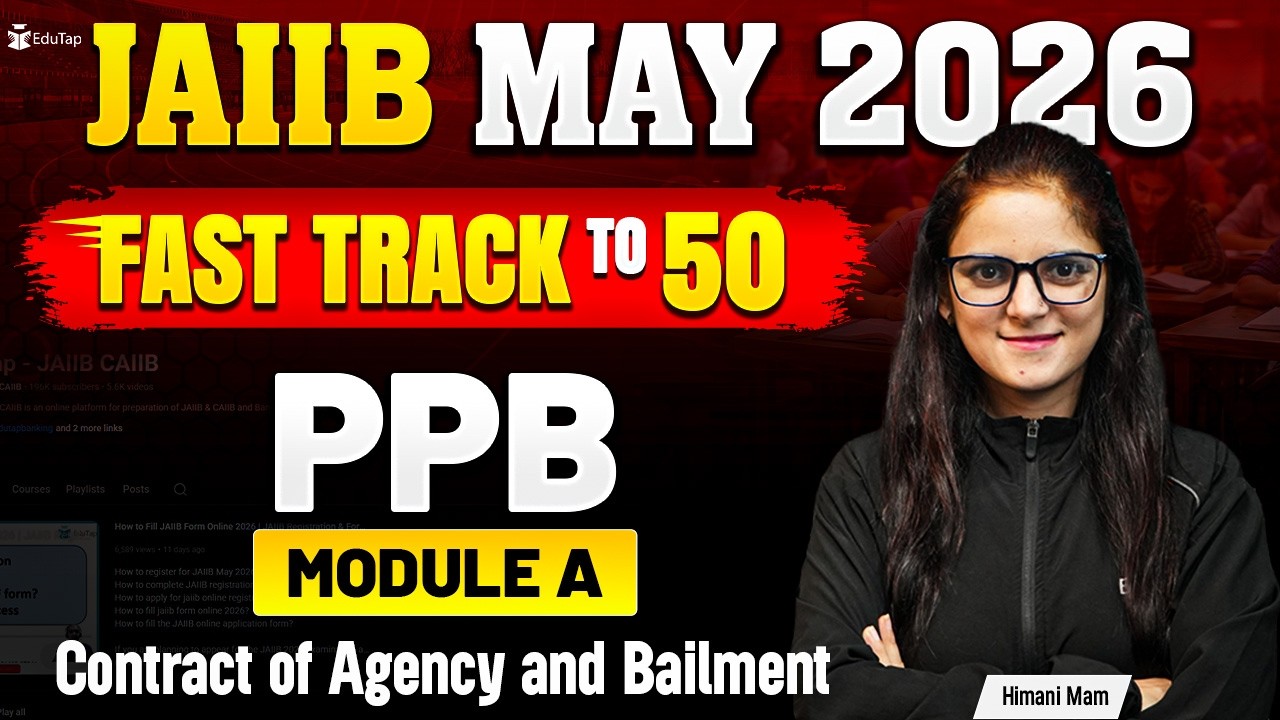 JAIIB PPB Free Online Classes 2026 | Contract of Agency and Bailment MCQ Practice