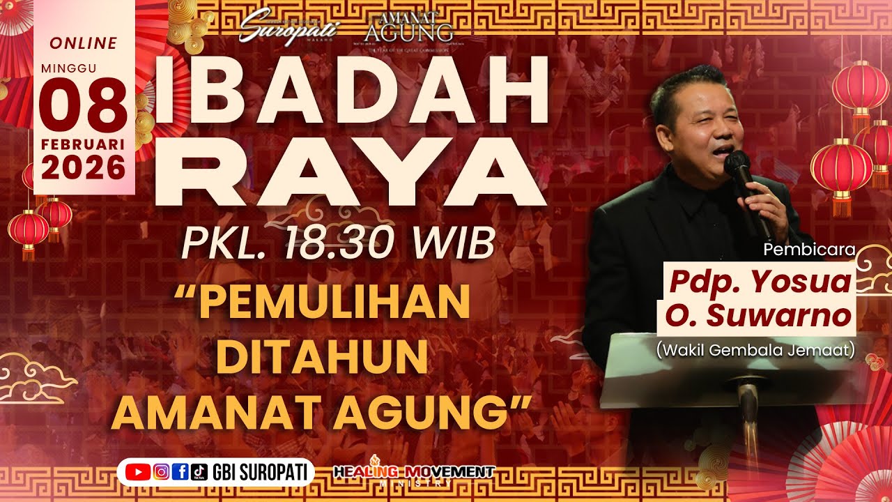 IBADAH ONLINE 18.30 WIB -  8 FEBRUARI 2026 | Pdp. Yosua O. Suwarno