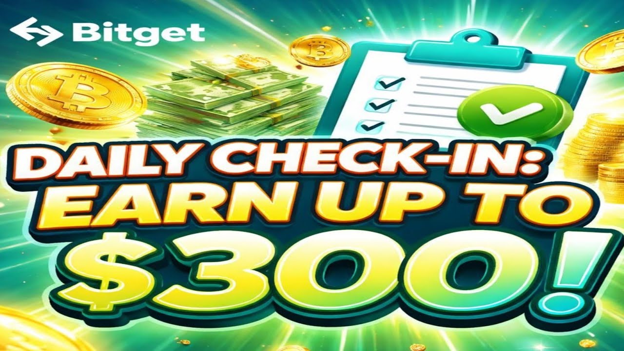 Earn Up to $300 by Daily Check-In on Bitget|New Bitget Campaign 2026|Free Crypto Rewards.