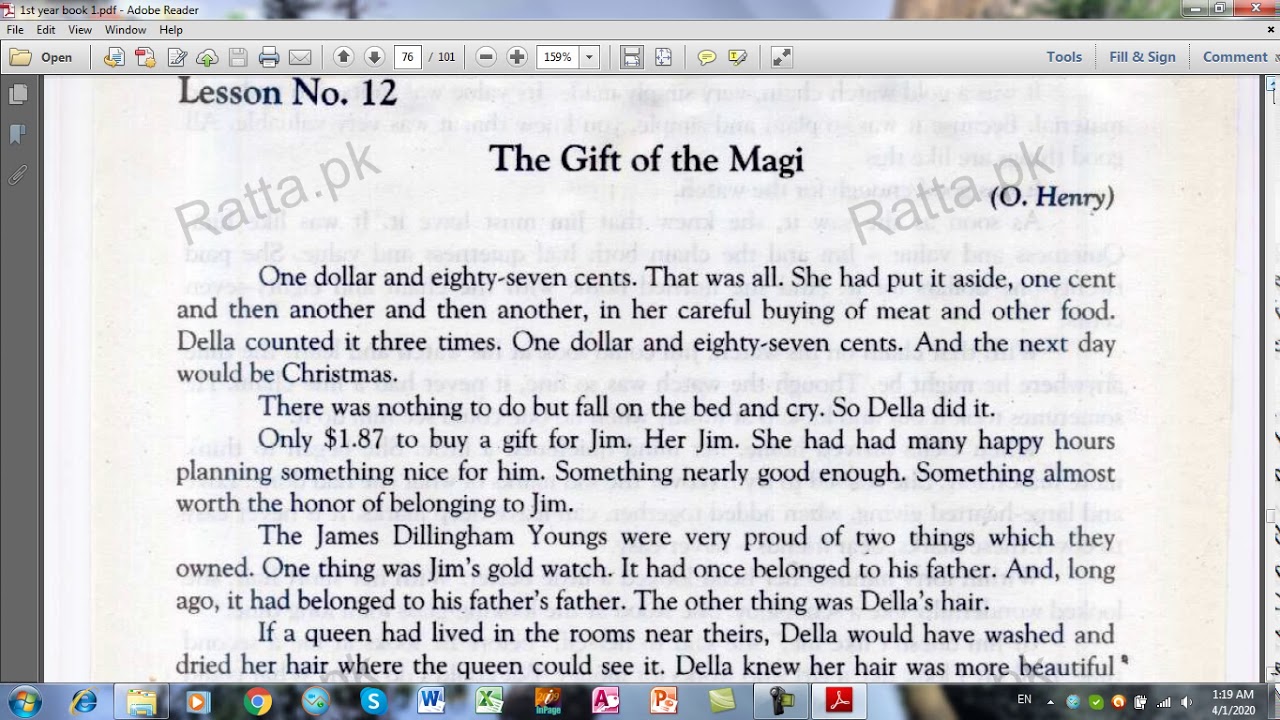 English | 1st Year | Short Stories | The Gift of the Magi | Lec#02