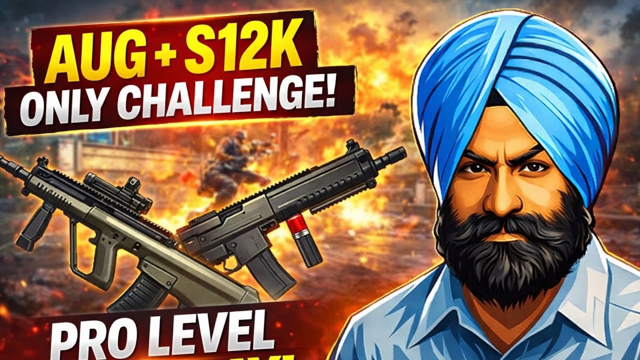 🔥 AUG + S12K ONLY CHALLENGE | BGMI PRO GAMEPLAY 😱