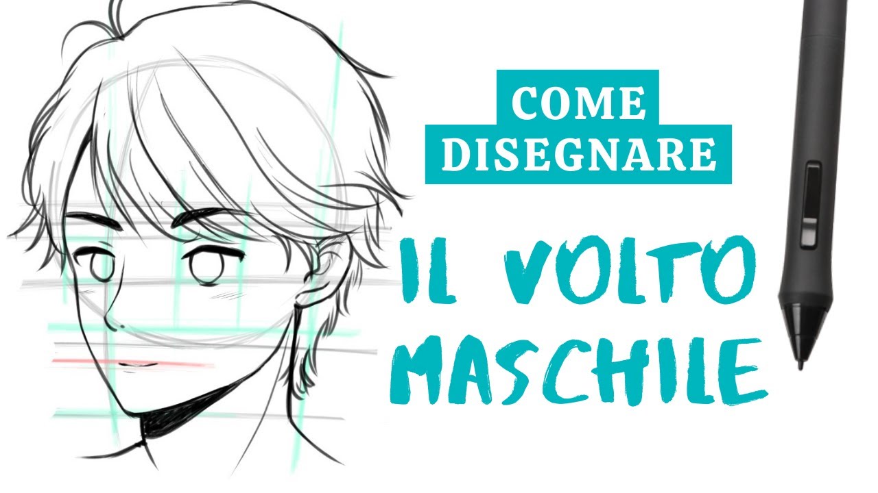 Come disegnare manga - Disegnare un volto maschile di tre quarti