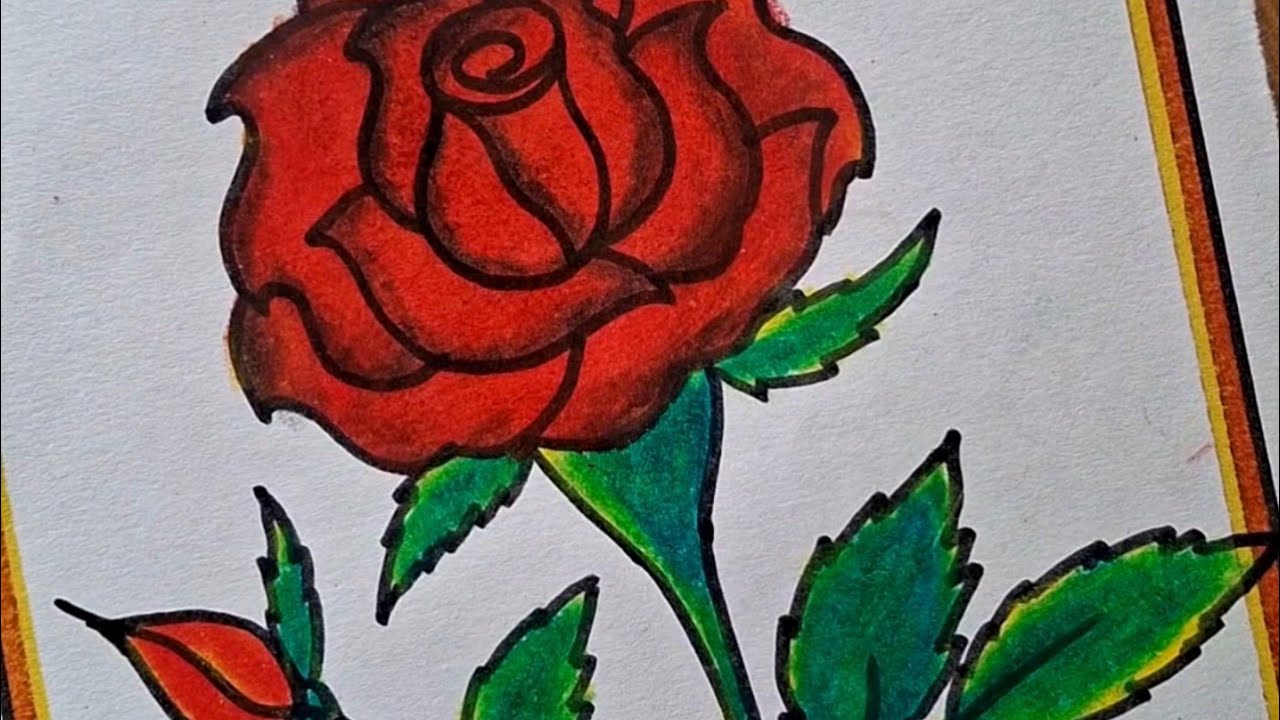 How to Draw Rose | Rose Day Drawing | Valentines Day Drawing | Happy Valentines Day Drawing #rose 