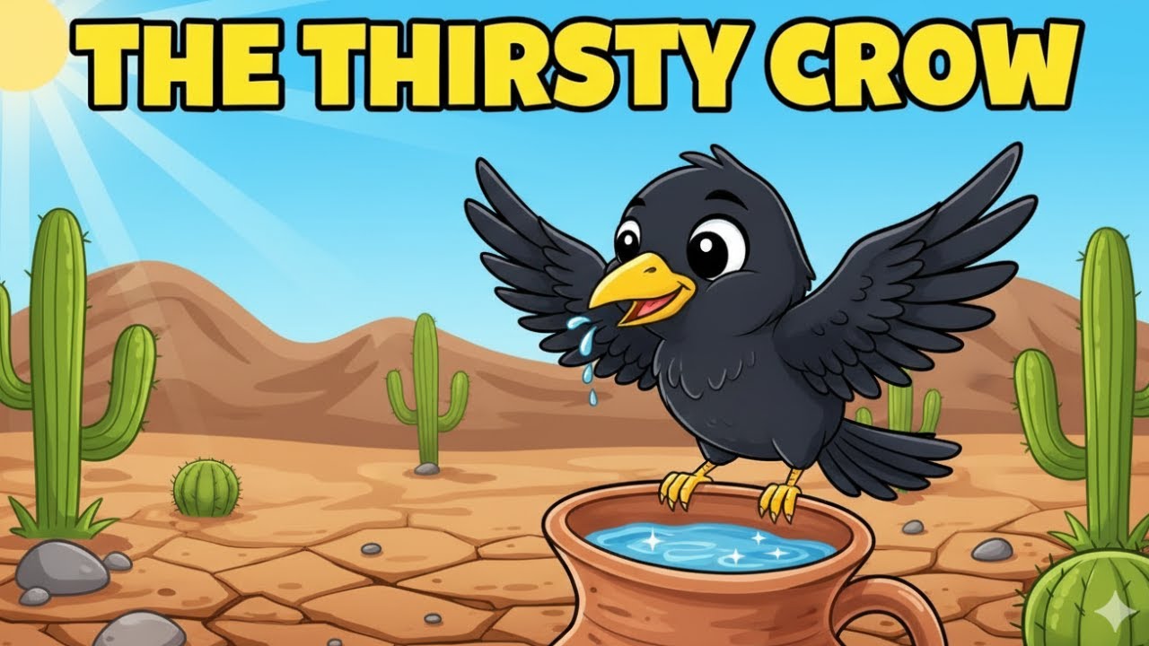 Thirsty Crow Story in English | Moral stories for Kids | Bedtime Stories for Children | Clever Crow