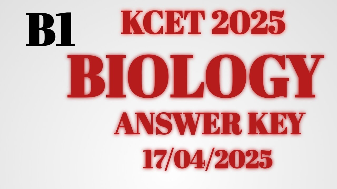 KCET Biology Question paper Answer key 2025||Biology Answer key 2025#kcetexam #kcet#biology