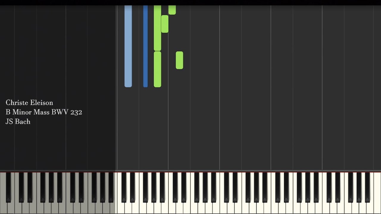 Christe Eleison - B Minor Mass BWV 232 - JS Bach - Synthesia Piano Tutorial