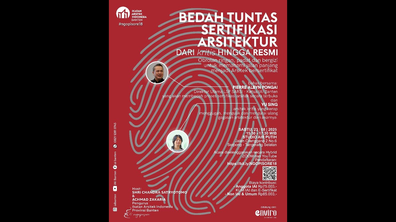 #ngopisore18.0 - Bedah Tuntas Sertifikasi Arsitektur Bersama Yu Sing dan Pierre Albyn Pongai