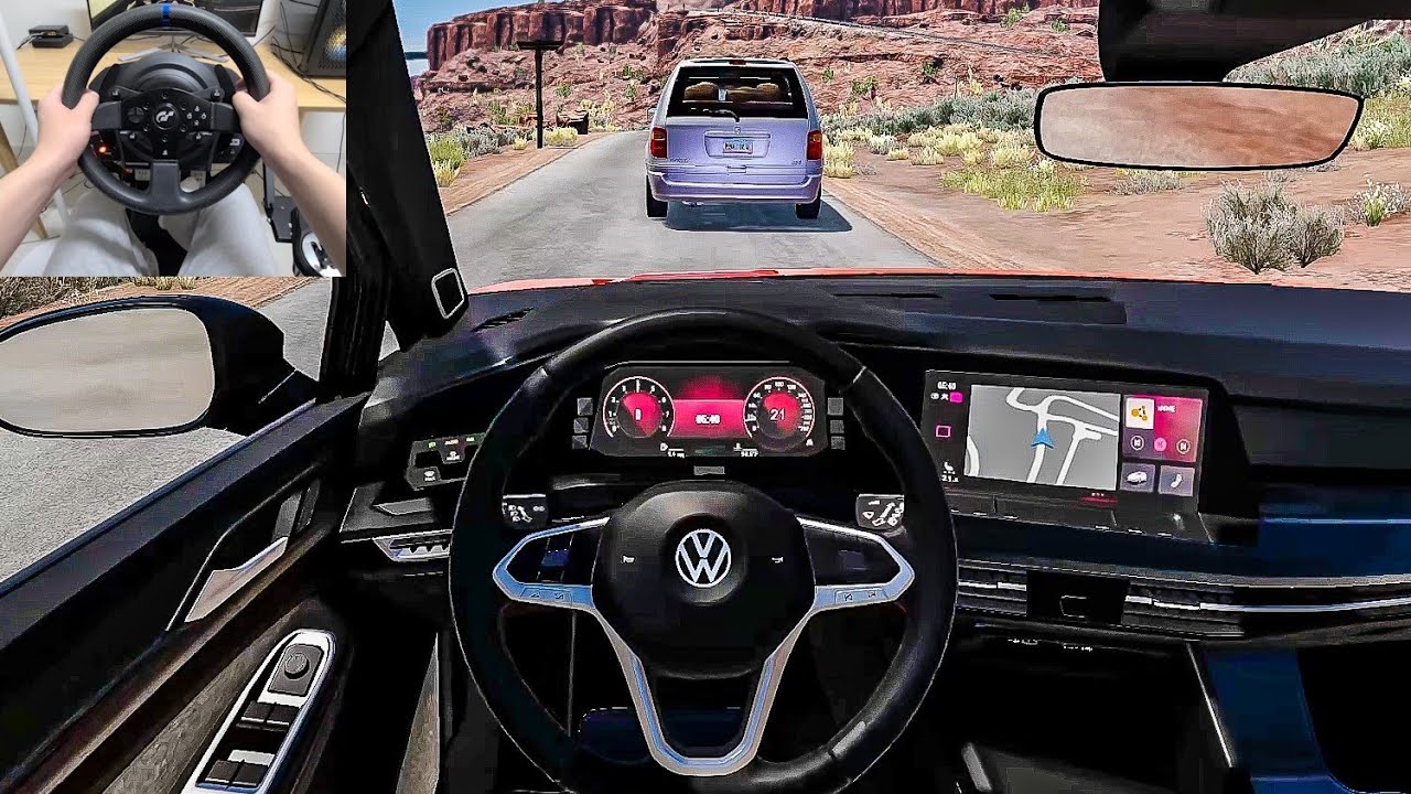 Volkswagen Golf MK8 - BeamNG Drive [Steering Wheel gameplay]