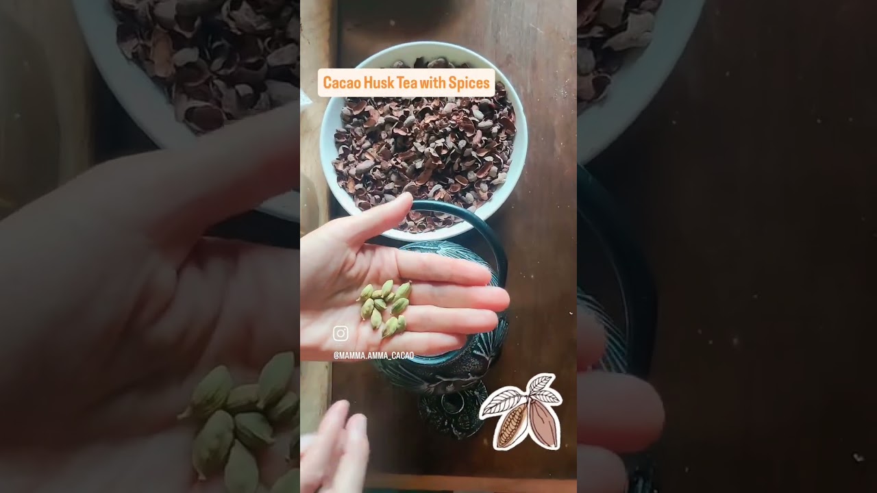 Cacao husk tea with spicies. Kakao receptes