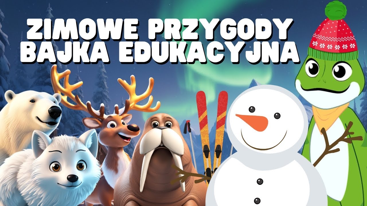 ZIMOWA PRZYGODA ŻABKI BASI  Bajka edukacyjna dla dzieci po polsku  Zwierzęta i przedmioty zimy  ⛄🛷