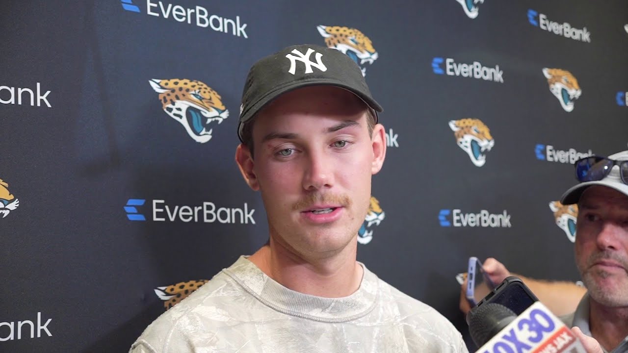 Cam Little talks after kicking a 70 yard field goal in the Jags preseason game