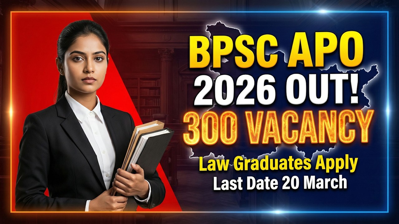BPSC APO 2026 Notification Out 🔥 300 Assistant Prosecution Officer Posts  Law Graduates Apply Now!