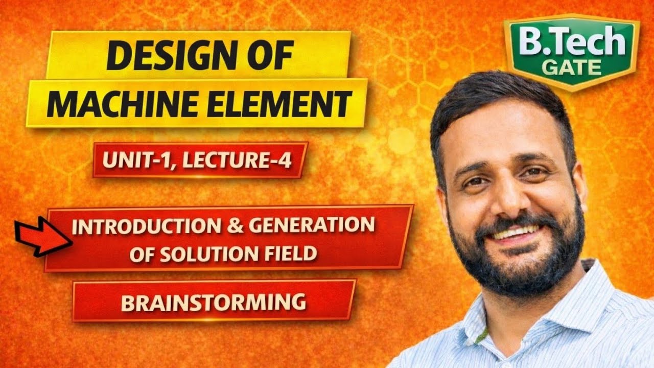  Design of Machine Elements Lecture 4 | Generation of Solution Field | Brainstorming |Design Process