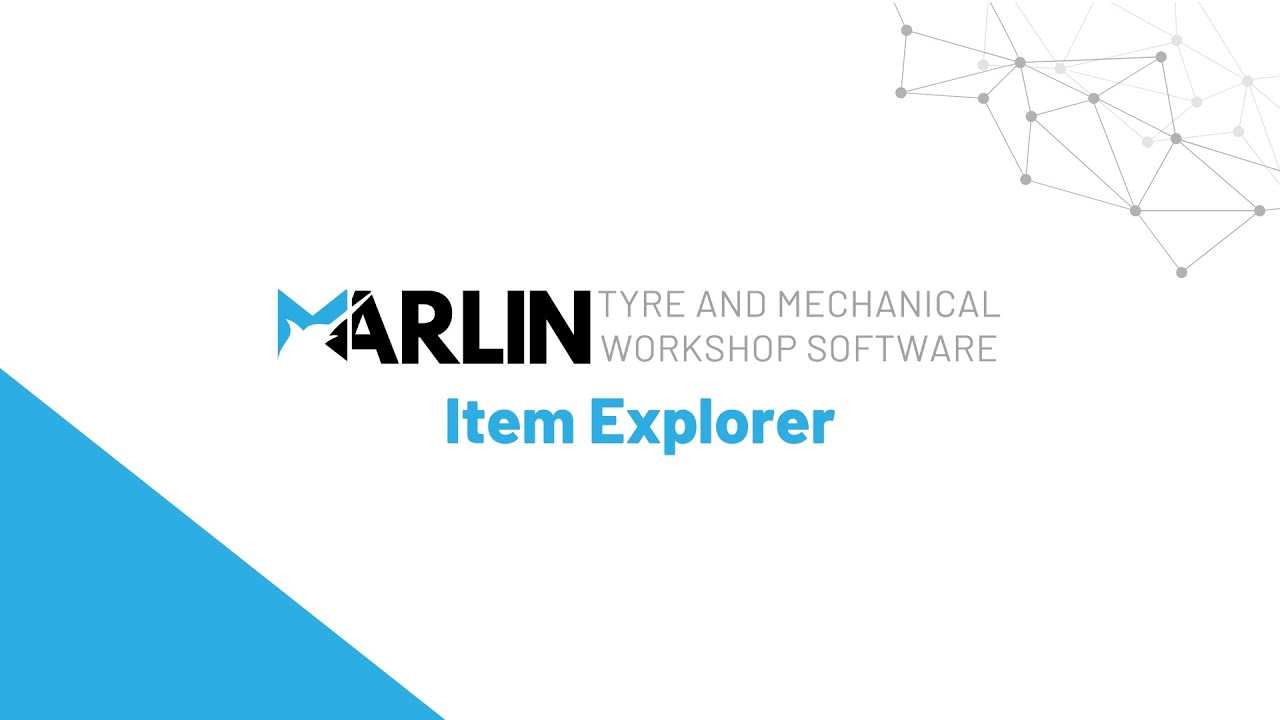 🔵Item Explorer in Marlin Tyre and Mechanical Workshop Software