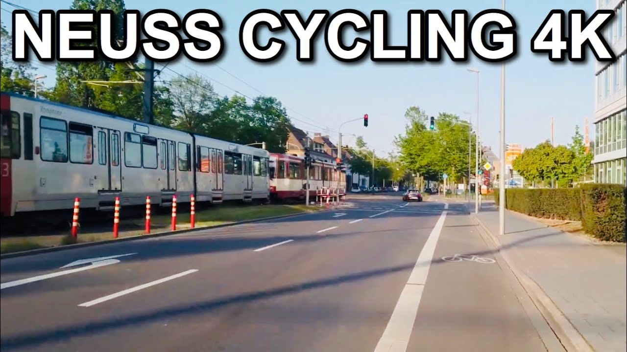 [4K] Neuss City to Dusseldorf - Cycling through Western Germany