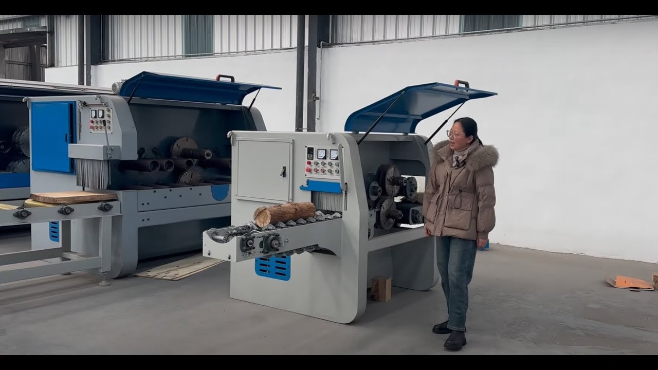 Sawmill World Log Cutting  Multi Blade Rip Sawmill