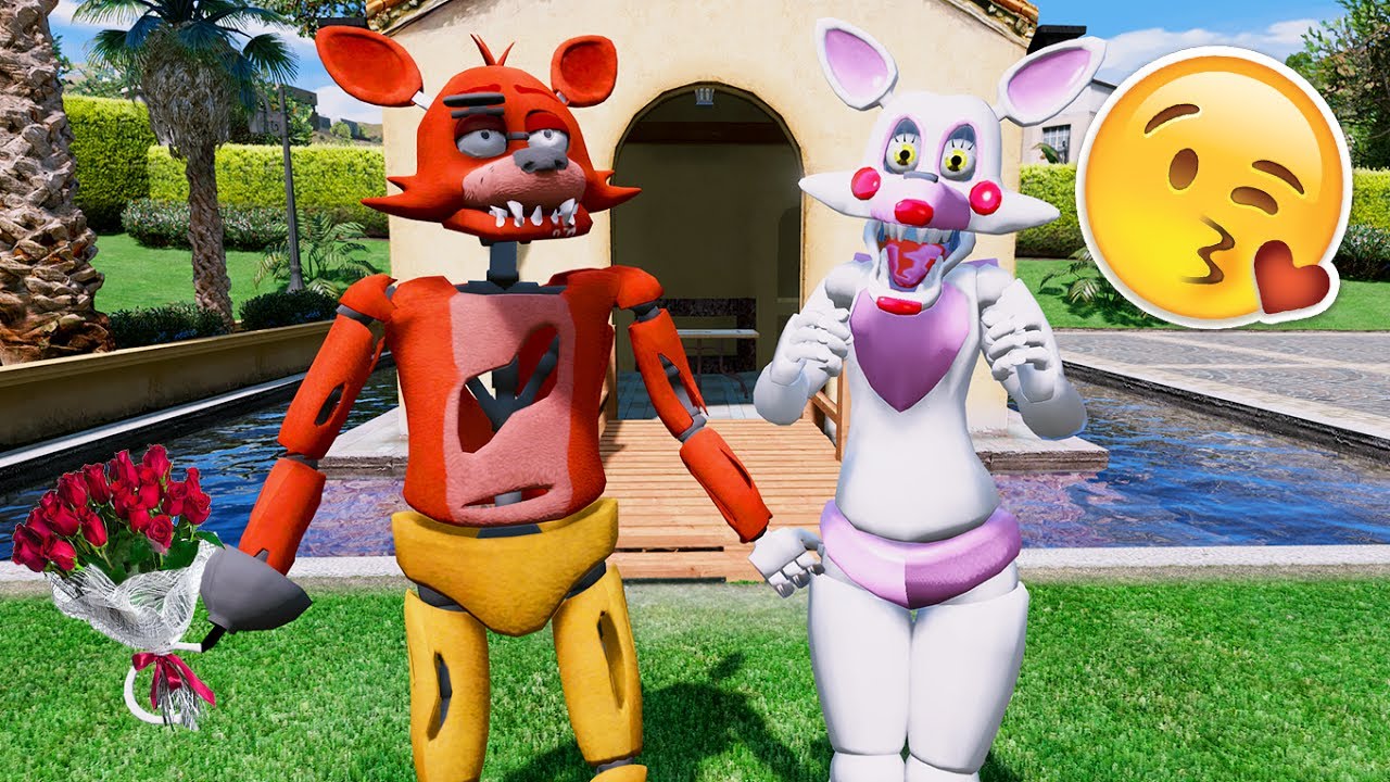 FIRST ANIMATRONIC DATE! FOXY & MANGLE (GTA 5 Mods FNAF RedHatter)