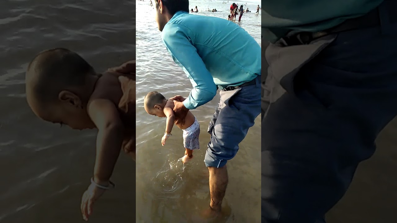 Dana pani beach pe gai Uzma dekho kya hua! Funny baby video | Naziya shaikh Indian vlogger