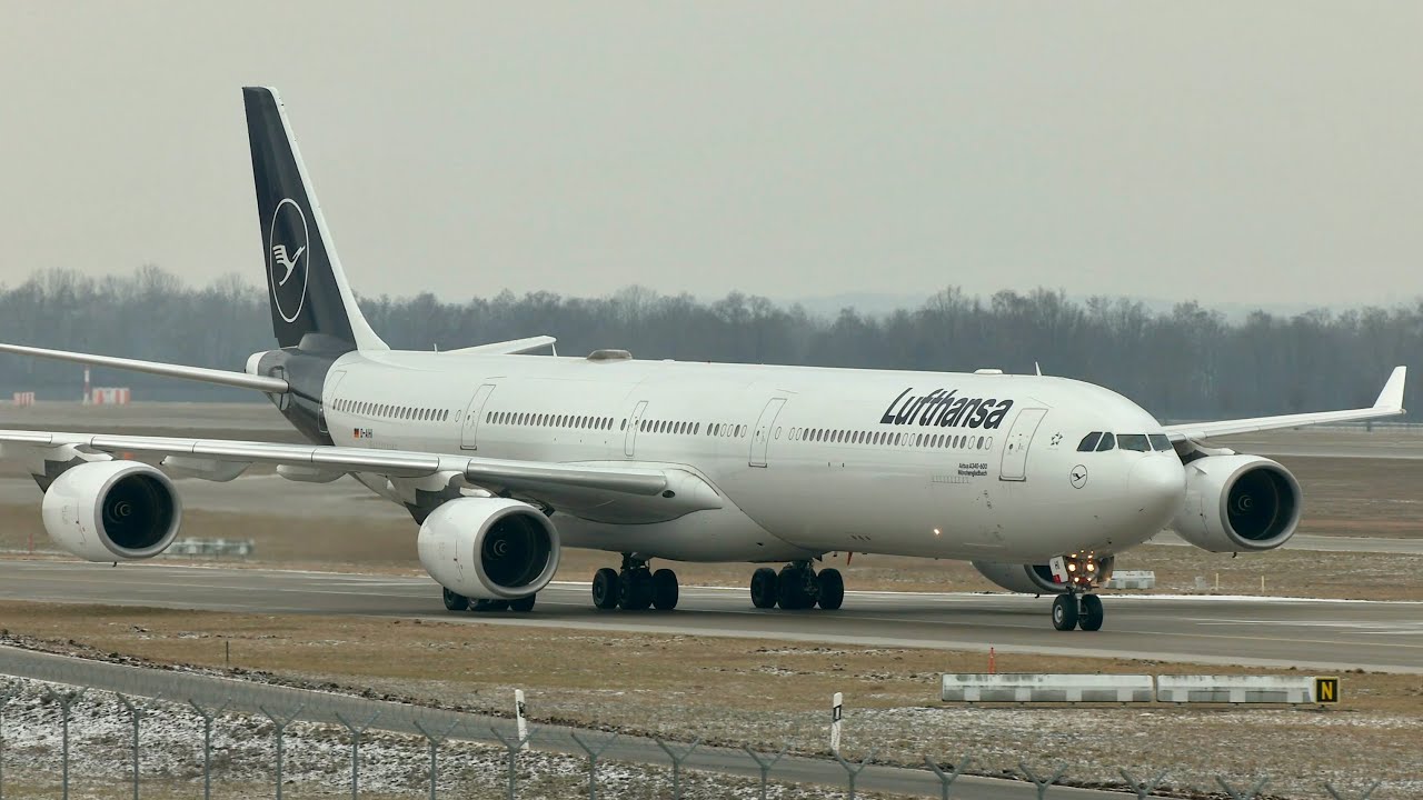 Airbus A340-642 from Lufthansa D-AIHI departure at Munich Airport MUC EDDM