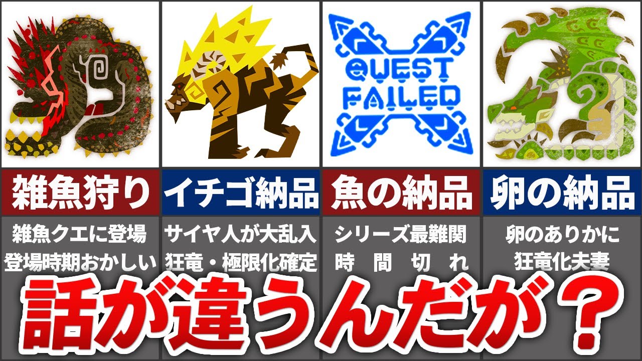 クソ簡単だと思わせて実は激ムズだった大詐欺クエスト18選【モンハン】