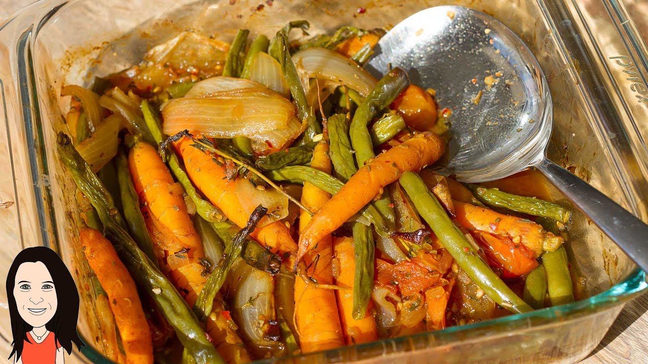 Oil Free Oven Roasted Garden Vegetables with Instant Sauce!
