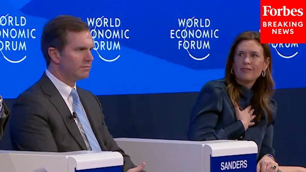 Sarah Huckabee Sanders And Andy Beshear Participate In A Conversation At The World Economic Forum