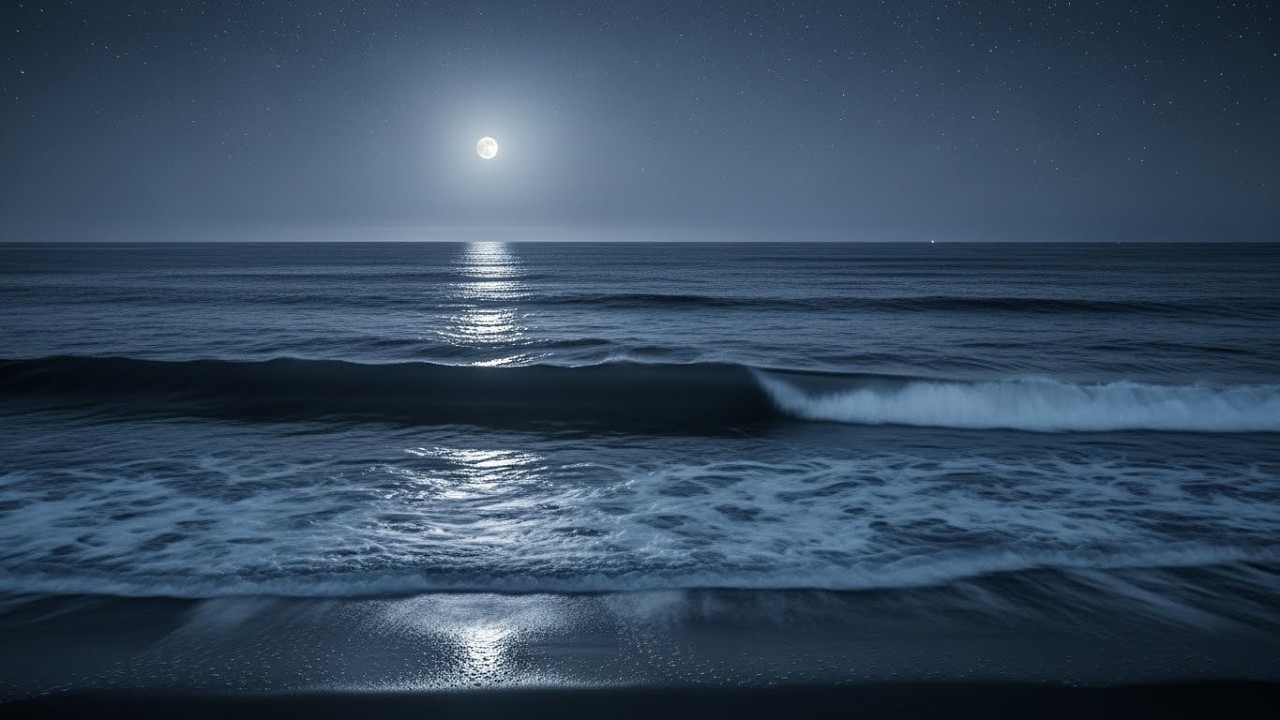 VERY NATURALY Deep Sleep Ocean Waves 🌙 Cold Dark Night Beach Ambience  (LIVE 8–10 Hours)