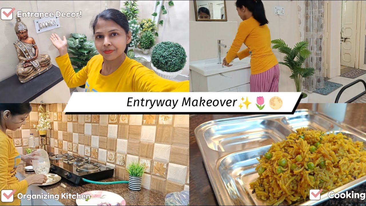 Decorating Entryway 🌷✨ || Cooking, Organising & Routine Vlog 🩷 || Vlog#72 