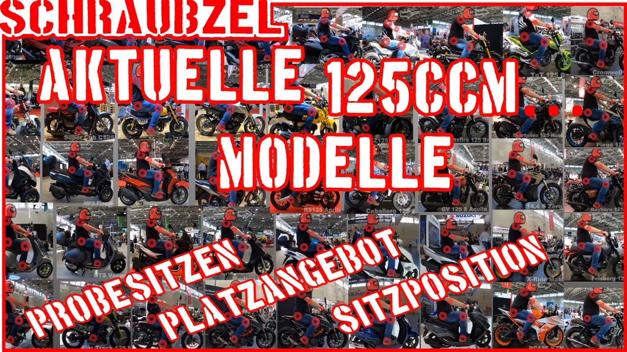 Platzangebot und Sitzposition aktueller 125ccm ~ ... 46 Bikes und Roller