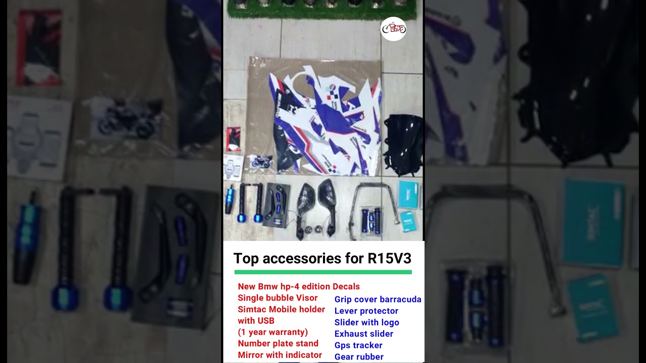 Top Accessories for yamaha R15 V3 🔥||PGX AUTO ACCESSORIES||