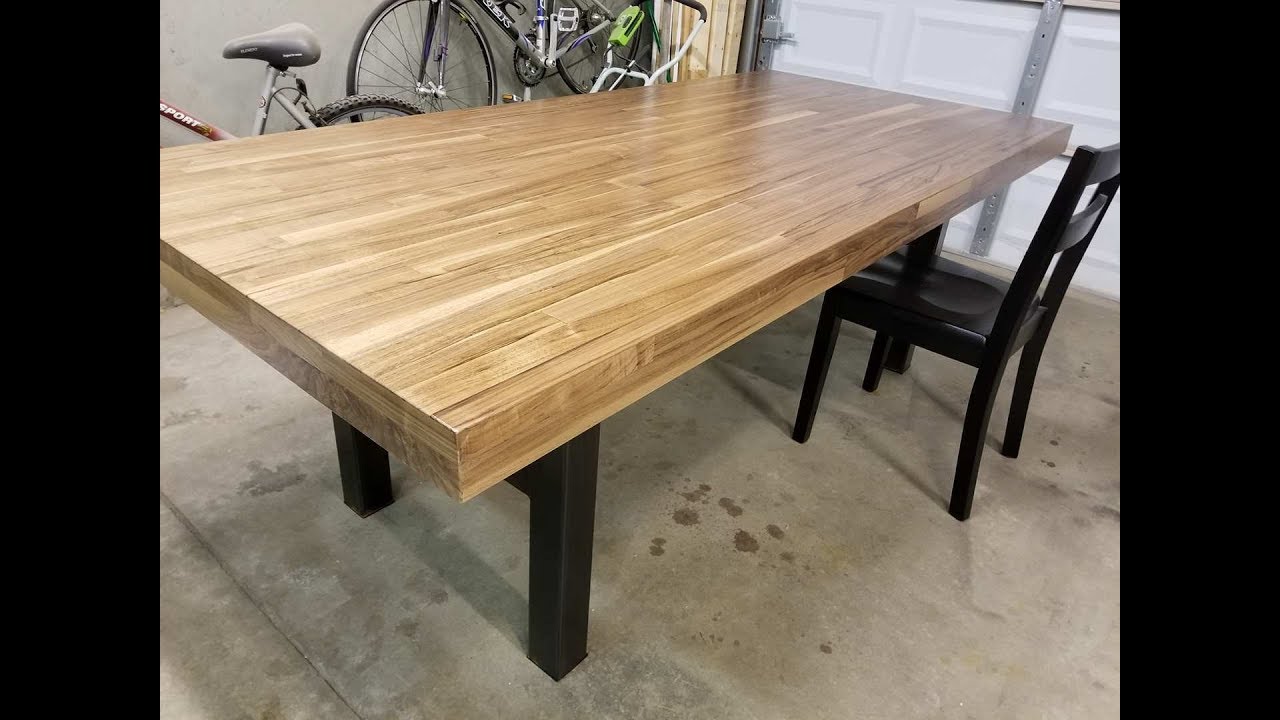 Custom Walnut & Steel Dining Table